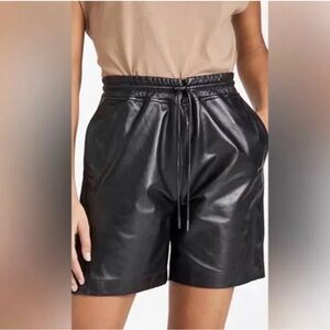 NEW RTA camden leather shorts in black